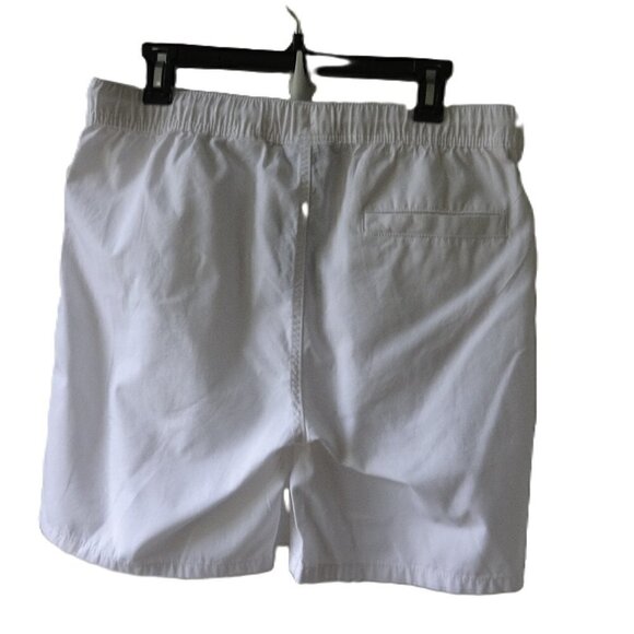 H&M women's white shorts M new with tags 100% cotton elastic & tie waist reg fit - Picture 2 of 12